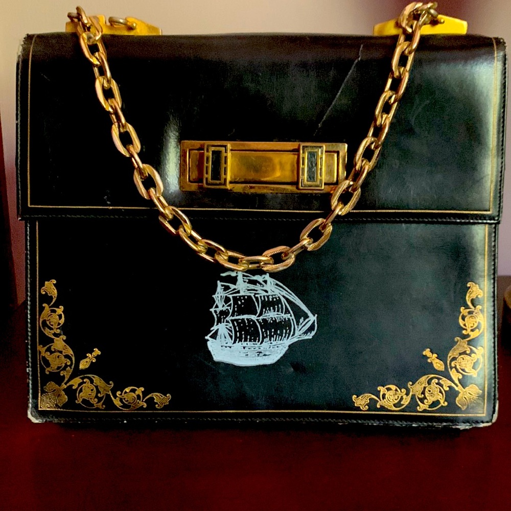 Vintage Printed Flap Bag